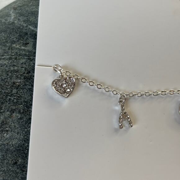 Ettika Dainty Silver Charm Bracelet NWT Star Moon Heart Darling Gift Adjustable - Picture 4 of 6